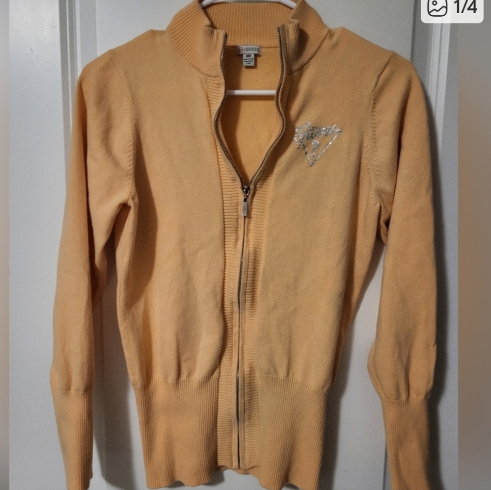 Guess Women's Zip-Up Hoodie in Peach - Picture 5 of 5